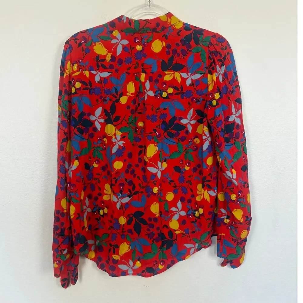 Anthropologie Maeve Blithe Floral Button Down Blouse 8 - Picture 3 of 6